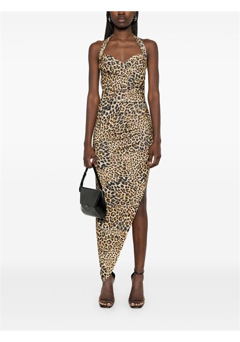 Abito con stampa leopardata Cayla in beige Norma kamali - donna NORMA KAMALI | KK4243PL383656